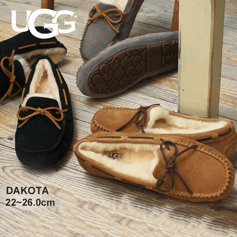 【スーパーセール開催中！】アグ ダコタ UGG モカシン レディース  DAKOTA  ファー フラット シューズ ぺたんこ リボン ボア ムートン もこもこ あったか 防寒 保温 スエード カジュアル ブランド 売れ筋 プレゼント