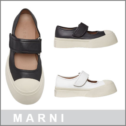 ※年に一度の年末特別価格※マルニ  スニーカー  ベルクロ 厚底 プラットフォーム レザー シューズ 靴 レディース レギュラーフィットのスニーカー